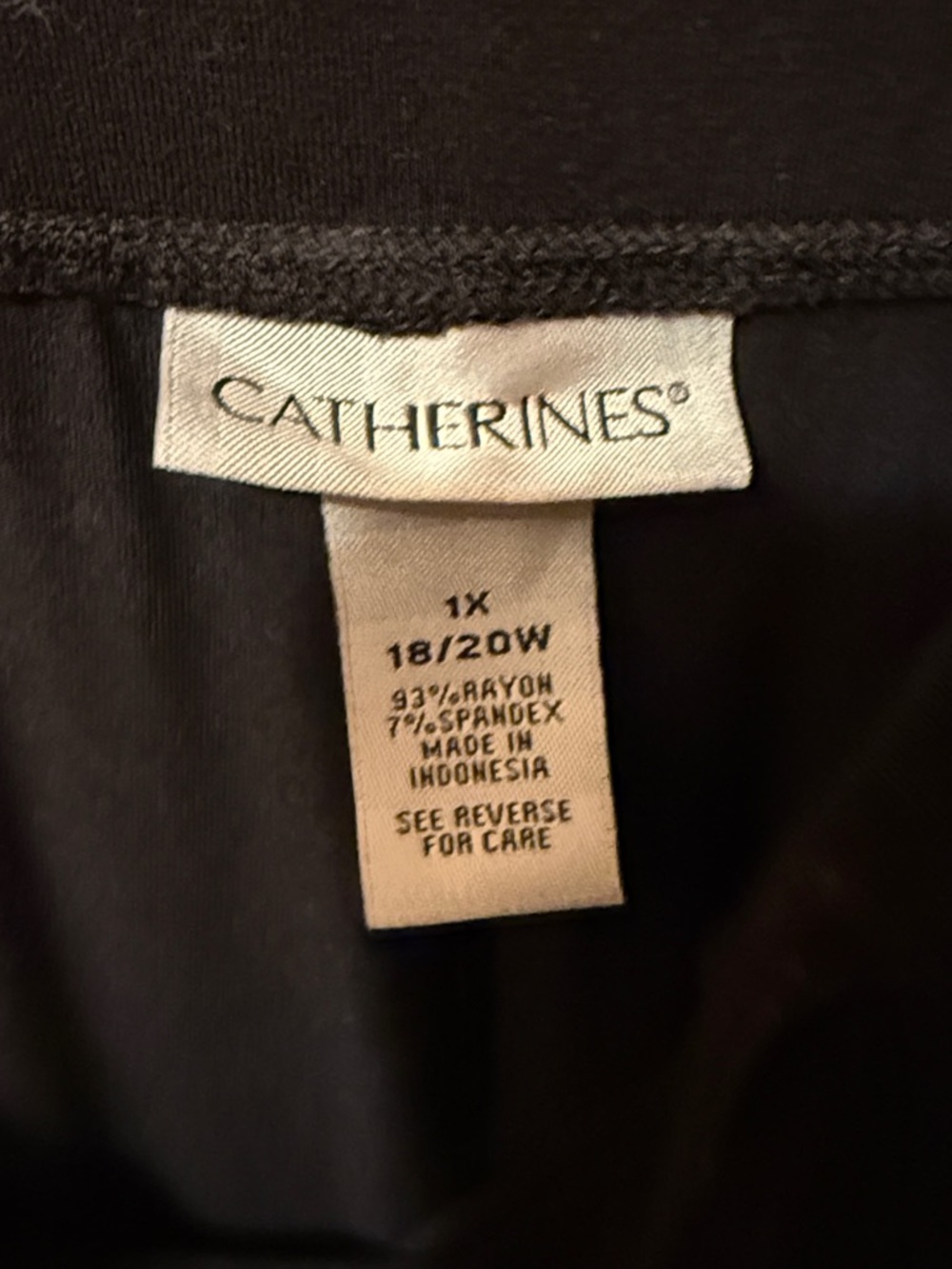 Catherines Black Wide Leg Pull-On Pants - Picture 5 of 5